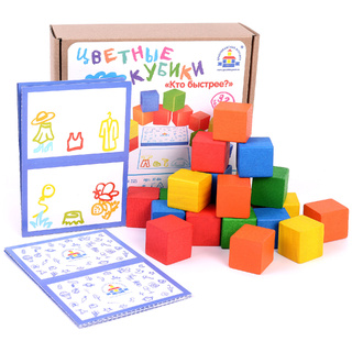 Кубики деревянные "Кто быстрее?"