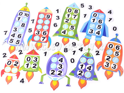 Набор магнитных полей и карточек "Состав числа "Ракеты"