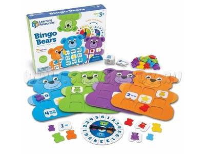 Развивающая игра "Цветное бинго с семейкой медведей" (73 элемента)
