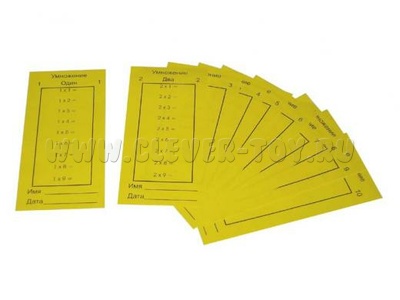 Карточки с примерами на умножение